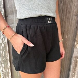 Lulu Mac Black Waffle Knit Shorts